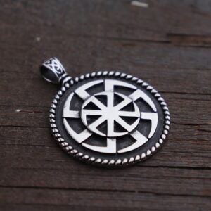 EYHIMD Kolovrat Slavic Symbol of the Sun Stainless Steel Pendant Stunning Ornament Unique Pagan Jewelry