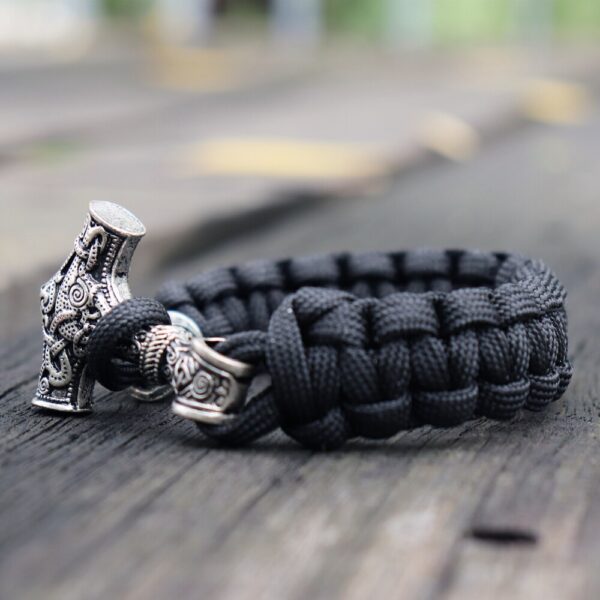 Mens Viking Mjolnir Leather Bracelet Thor hammer Wristband Norse Mythology Runes Amulet Jewelry