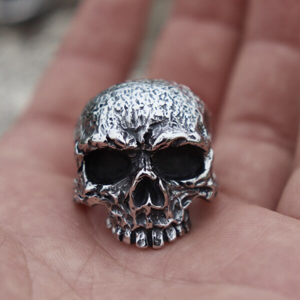 Mens Boys Vintage 316L Stainless Steel Rugged Skull Rings Fashion Punk Party Biker Jewelry